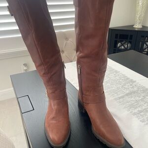 Brown Leather Knee-High Boots